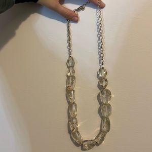 Lucite necklace with gold inside